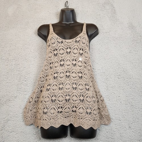 American Eagle Outfitters Crochet Tank Top XS Beige Overlay NWT $34.95