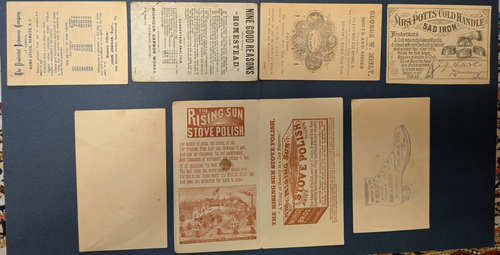 7 Victorian Trade Cards Prudential Homestead Bone Black Rising Sun Leader Nähen - Bild 2 von 2