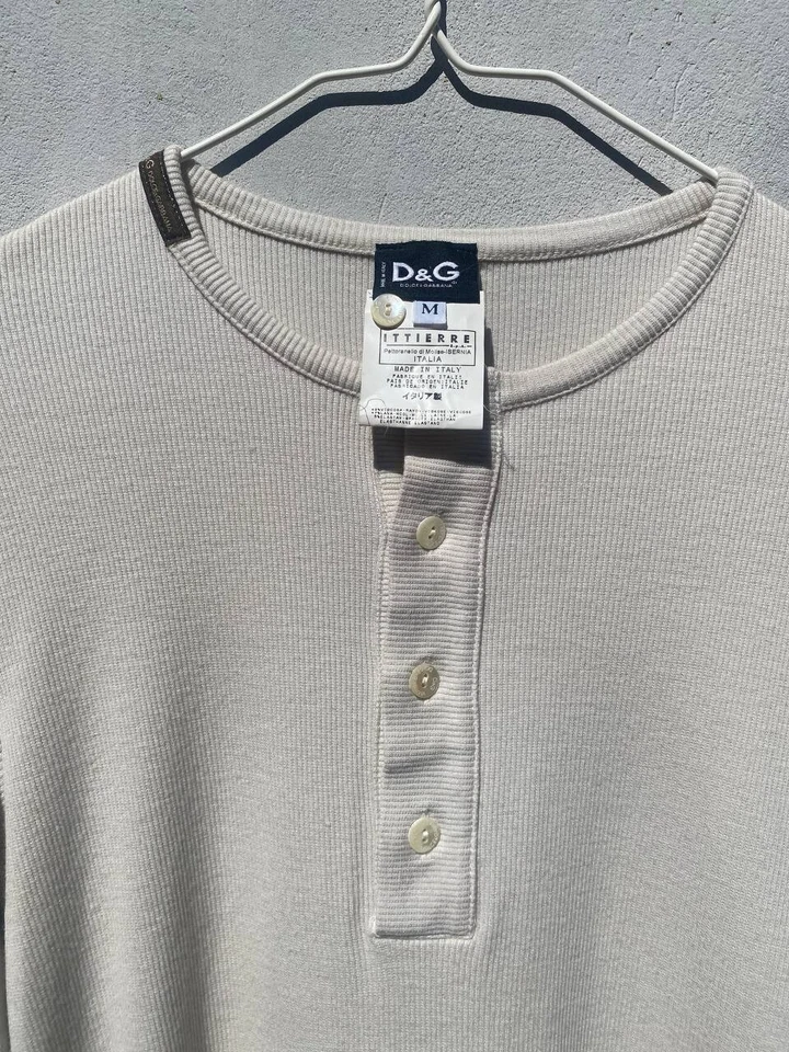 Raro Lujo Dolce&Gabbana Slim Manga Larga Camiseta Japonesa Grande Logo y2k Talla M Foto 4 de 4