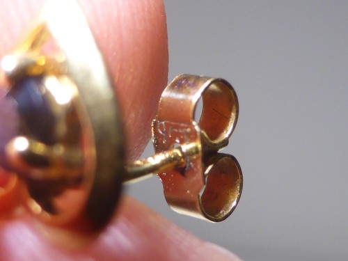 9ct Gold Sapphire Earrings Boxed Love Heart Design - Picture 9 of 17