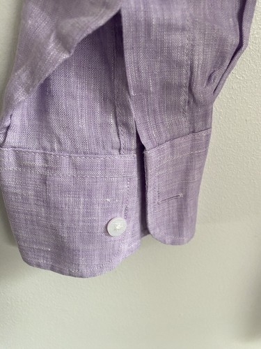 WNU With Nothing Underneath Boyfriend Shirt Women’s UK 16 Lilac Linen Button Up - Picture 8 of 17