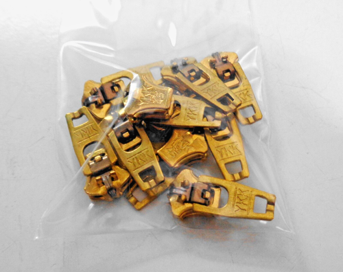 Lot of 10 Brass #4.5 YKK USA Locking Sliders for metal zippers NOS - Picture 4 of 4