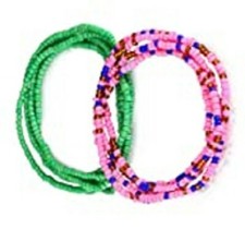 2 PC Handcrafted Waist Beads Jewelry African Bohemia Bracelets Anklet New 1307