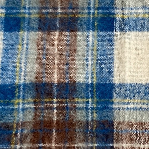 James Pringle Stewart Blue Tartan Plaid Throw Mohair Wool Vintage Warmer Blanket - Picture 10 of 12
