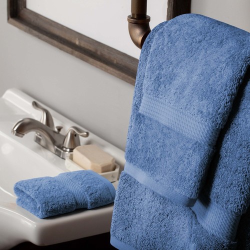 Egyptian Cotton Pile Plush Heavyweight Absorbent Luxury Soft 3-Piece Towel Set - Picture 50 of 196
