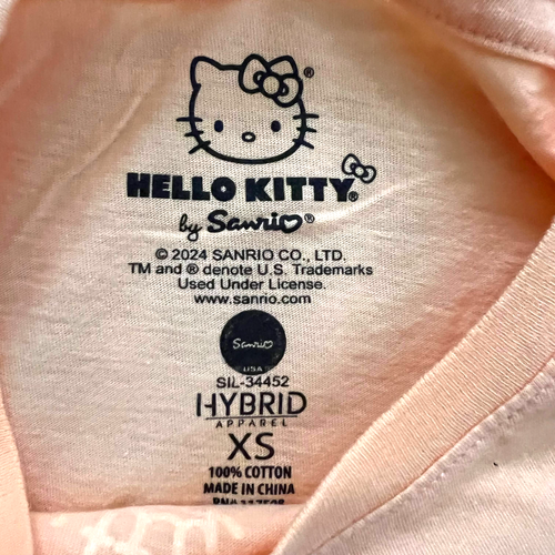 NWOT Hello Kitty Waving Crop Baby Tee Light Orange XS - Picture 4 of 4