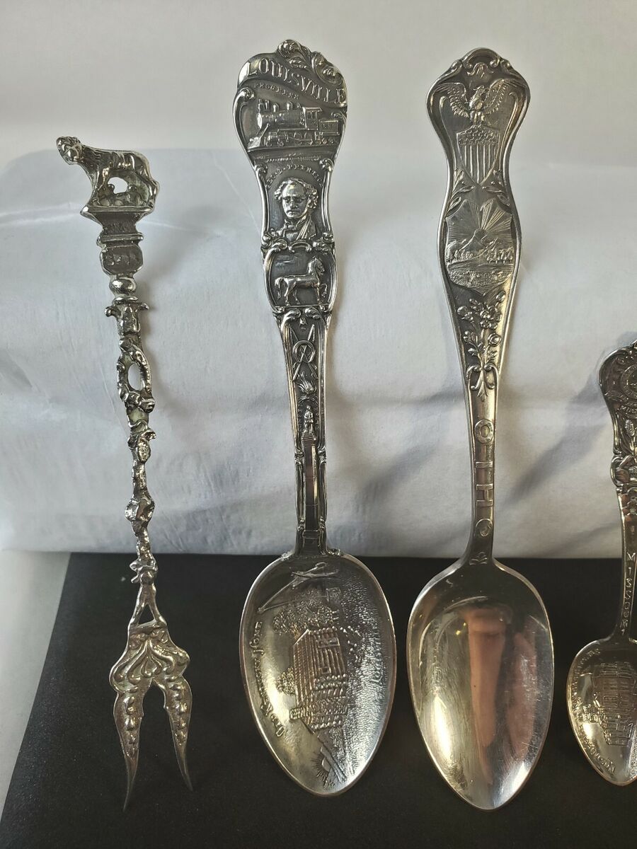 Sterling silver souvenir spoons value sale