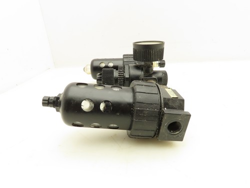 Parker 16L12BE/06F22AC Compressed Air Line Filter Regulator Lubricator 3pc Combo - Picture 9 of 14