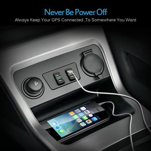 2 Port USB Car Boat Socket Rocker Switch Panel w/ Green LED Voltage Voltmeter - Zdjęcie 7 z 8