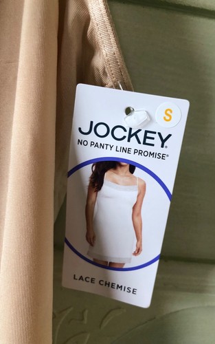 NEW NWT $38 JOCKEY LACE CHEMISE MICROFIBER STRETCH TANK SLIP MINI PINK NUDE S - Picture 10 of 11