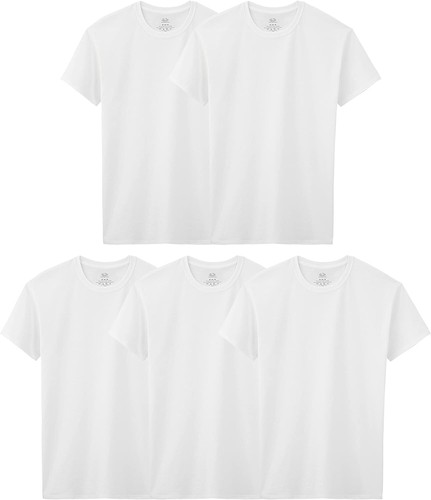 Boys' Contoured Fit Cotton Crew Neck Shirts - Pack of 5 for Everyday Style - Picture 2 of 3