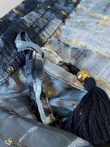 NWT Club Z Collection 2XL Tie Dye Cover Up Pants Sparkly Gold Pom Pom Trim Sheer - Picture 2 of 10