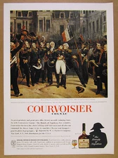 1963 Courvoisier Cognac napoleon at fontainebleau painting vintage print Ad