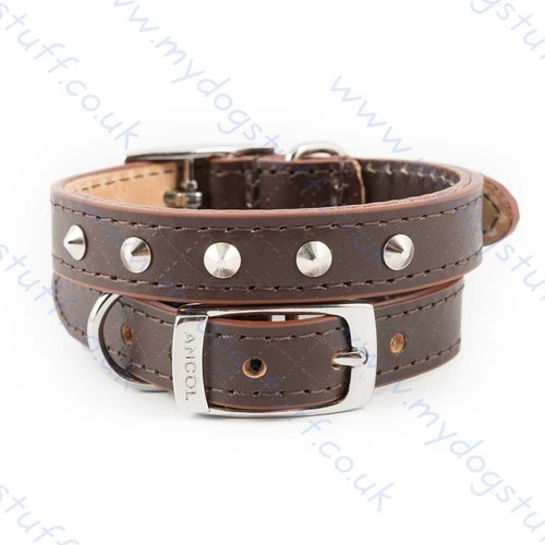 Collare in pelle con borchie diamantate OMAGGIO P&P M036 - Foto 3 di 4