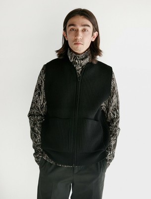 Auralee - Superfine Wool Rib Knit Zip Vest - size 5 - black | eBay 直売最安 KNIT RIB WOOL FINE SUPER / AURALEE ニット/セーター