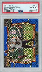 2022 Select Desmond Ridder Field Level Blue Prizm Rookie RC #473 PSA 10 /49