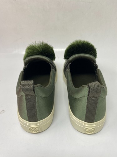 Tory Burch Pom Pom Satin Platform Sneaker In Green - Daphne Style 141409 - Picture 3 of 6