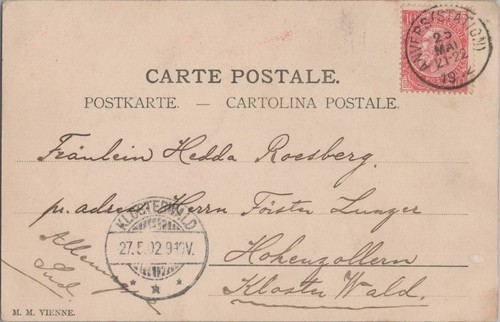 Victorian Style Art Nouveau Portrait of a Woman Vintage Postcard B132 - Bild 2 von 2