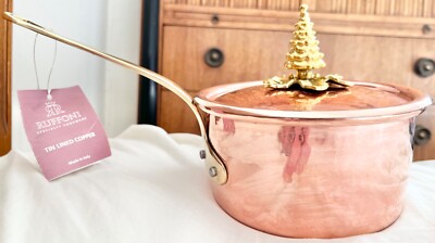 RUFFONI 2 QT Saucepan with Christmas Tree Lid Tin Lined