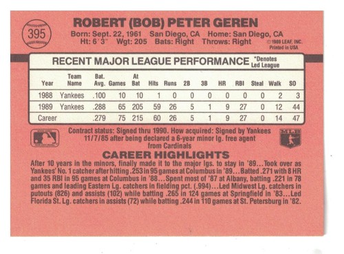 Donruss 1990 Baseball Cards - Picture 311 of 501