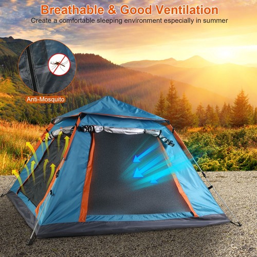 4-5 Person Camping Tent Outdoor Foldable Waterproof Tent Travel Hiking Anti-UV - Picture 7 of 24