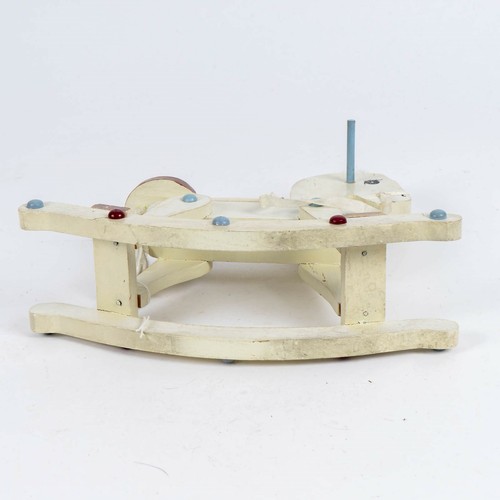 Vintage White Wooden Rocking Horse Doll-Size 10" Tall - Picture 9 of 9