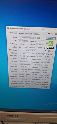 MSI GeForce RTX 3080 VENTUS 3X PLUS 12GB GDDR6X OC LHR (HAS PICTURE) - Afbeelding 9 van 9