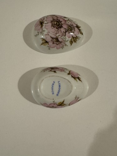 Limoges France Trinket Box Easter Egg Pink Flowers Floral - Imagen 7 de 8