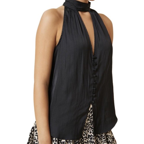 Anthropologie Black Cutout Halter Top-Size large BNWT RRP $88 - Picture 2 of 17