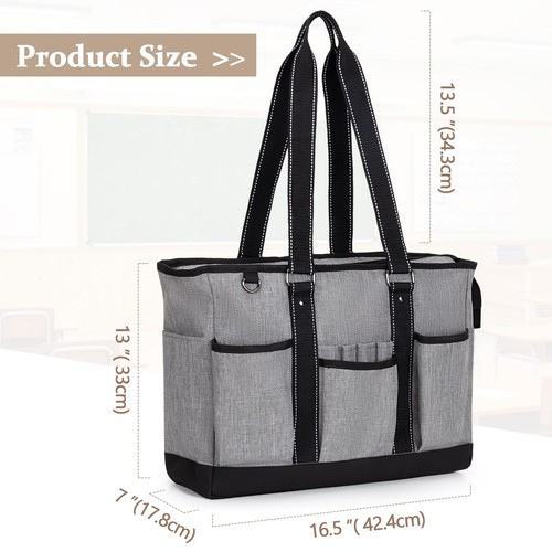 Sac fourre-tout pour enseignant avec compartiment rembourré pour ordinateur p... - Photo 6/8