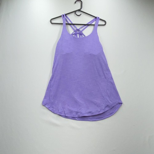 Lululemon SZ 8 Tank Top 2 In 1 Activewear Shirt Sport Bra Purple Athletica - 第 1/8 張圖片