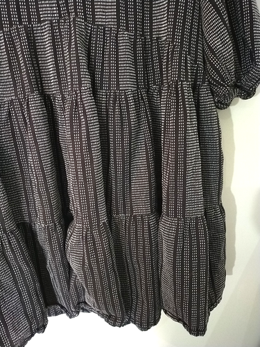 Target Plus Size 20 Black White Tiered Striped Tunic Dress Boho Hippie Peasant - Picture 4 of 12