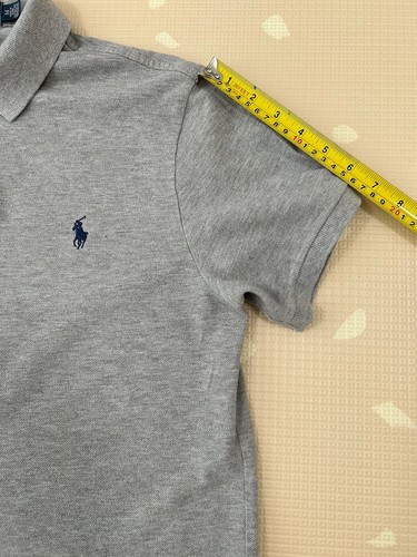 POLO RALPH LAUREN MENS GREY POLO SHIRT - Sz M Custom Fit Summer Small Pony - Picture 7 of 8