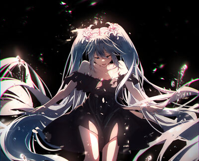 Anime Pixiv Hatsune Miku Vocaloid Girls Dress  Gaming Mat Desk 3347