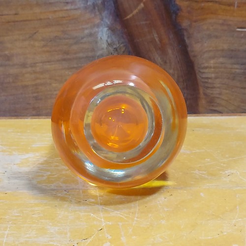 MITTE DES JAHRHUNDERTS KUNST GLASBIRNE BUCHENDE BAPIERGEWICHT KLAR ORANGE unmarkiert - Bild 5 von 7