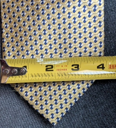 Emilio Pucci Luxury Silk Men’s Tie- Yellow, White, Navy, Handmade Free Shipping - Picture 8 of 8
