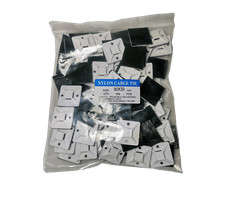 100 ADHESIVE CABLE TIE WIRE CLAMP MOUNT, WALL HOLDER BASE 30X30MM 1-1/8" WHITE