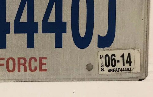 TRIPLE 4 USAF Nummernschild Repeating Nummer 444 OJ 2014 Air Force 4440 - Bild 7 von 12