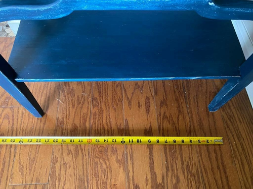 Refurbished and Hand-painted Atlantic Blue Side Table with a Rustic Look - Picture 7 of 9