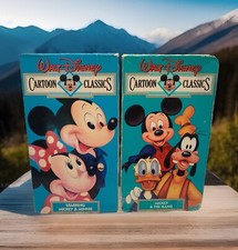 Disney Cartoon Classics VHS Lot: #6 Mickey & Minnie & #11 Mickey & Gang Tested