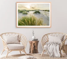 Plant Print, Snow Covered Aeria Wall Art, Sunset Framed Nature Wall Art,Natural 