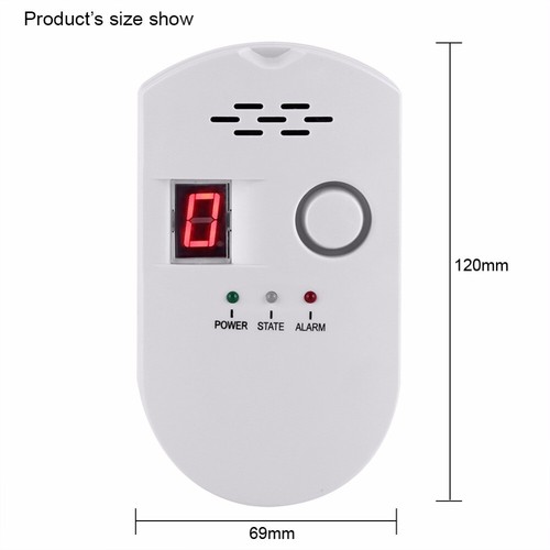 US Plug-in Digital Erdgasdetektor Propan Brennbar Gas Leckalarm R1D6 - Bild 7 von 12