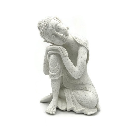 Estatua de Buda Durmiente Blanca Decoración 9,5 pulgadas - Imagen 2 de 8