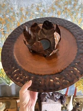 Jan Barboglio IRON CENTERPIECE CANDLEHOLDER 🌹Signed 18" LARGE Retired VTG