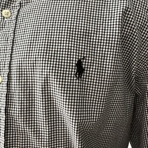 Polo Ralph Lauren Hemd Herren Large Schwarz Weiß Knopfleiste Kleid - Bild 2 von 6
