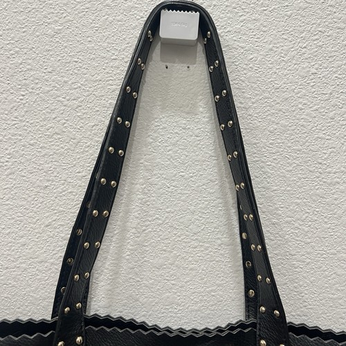 BETSEY JOHNSON BEJEWELED EMBELLISHED BLACK LEATHER TOTE WHIMSYGOTH MOBWIFE - Picture 9 of 21