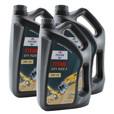 Fuchs 15 Liter Titan Gt1 Flex 5 Sae 0w-20 Engine Oil 3 X 5l For Acura Honda Mb