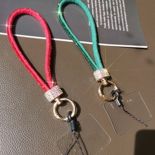 Keychain Rhinestone Phone Lanyard Bright Hanging Cord Phone Accessories - Photo 6 sur 17