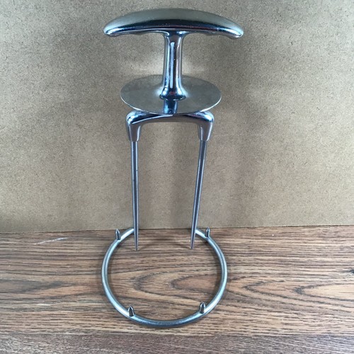 Herramienta para tallar carne pavo resistente vintage Japón grande cromo liso con base - Imagen 2 de 9