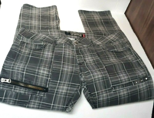 Vintage Lip Service Gray Plaid Punk Goth Pants Zip